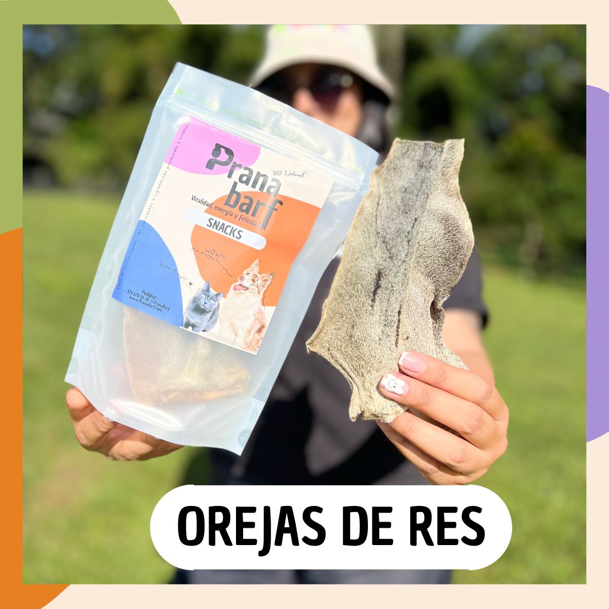 Snacks para perros orejas de res deshidratadas