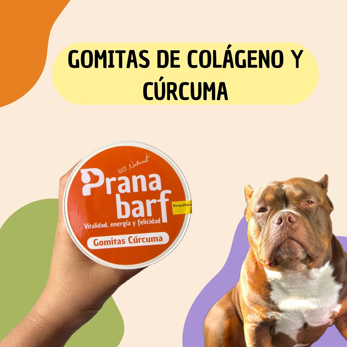 Sumplemento para perros gomitas de colágeno y cúrcuma