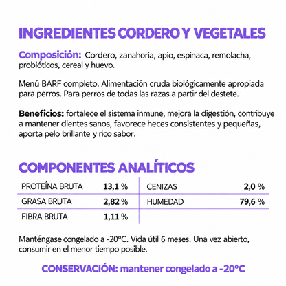 Cordero y Vegetales